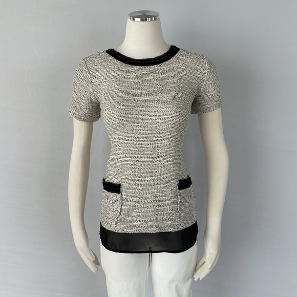 NWT WHBM Tweed Chain Boxy Top Size Small - Picture 4 of 16